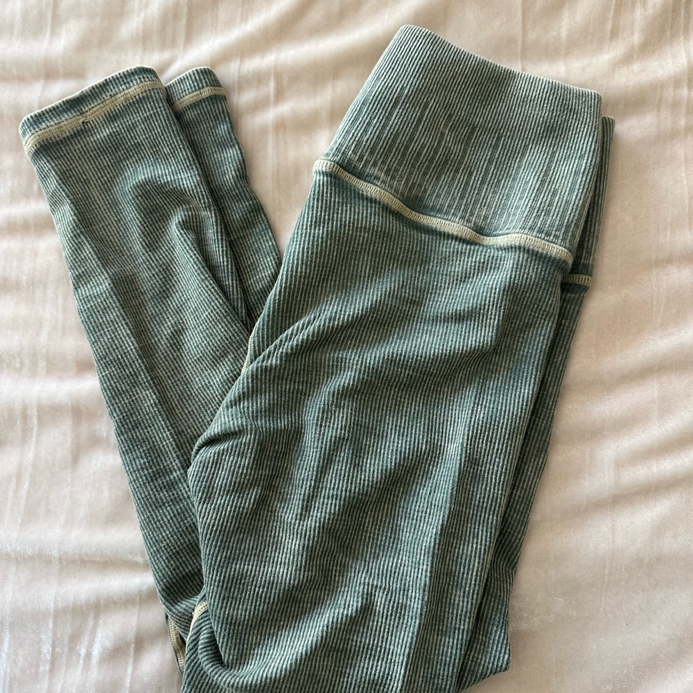 Avocado Ribbed Green Leggings